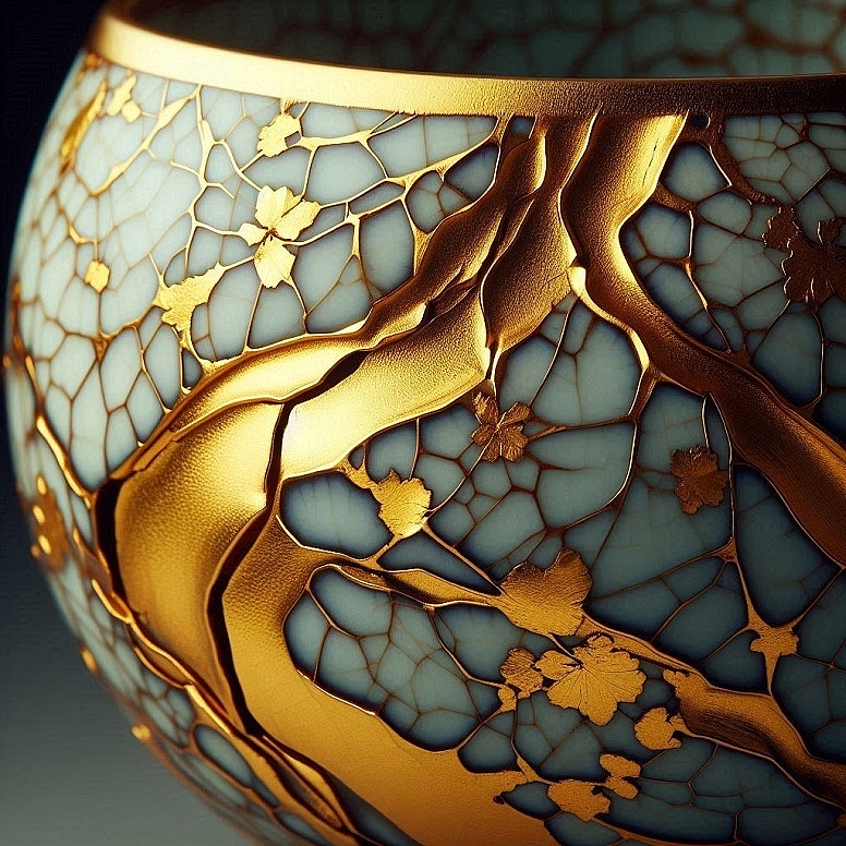 close up kintsugi