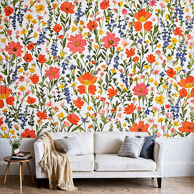 floral feature wall