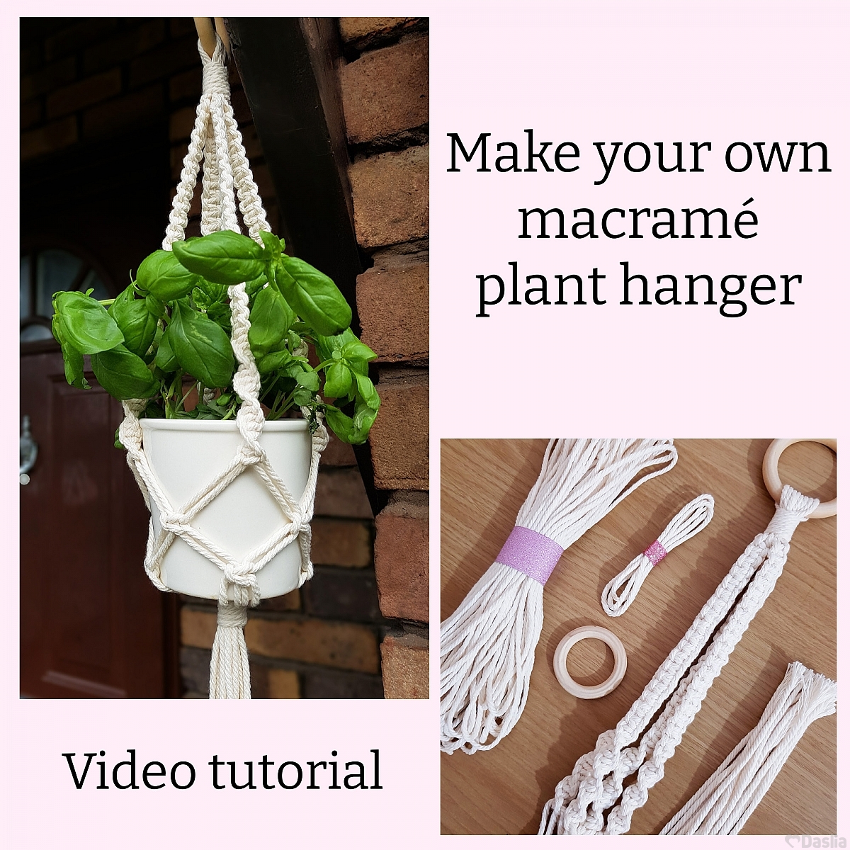 DIY Macrame Plant Hanger Kit for Beginners Includes Video Tutorial
